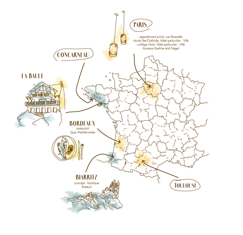 Atelier d'Architecture d'intérieur | Contact Cécile Derrien : atelier@cecilederrien.com / Toulouse, Bordeaux, Biarritz, Concarneau